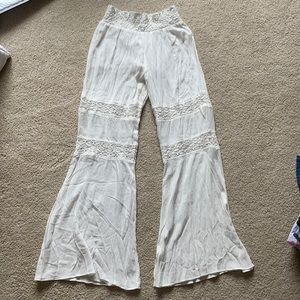 Flowy white beach pants